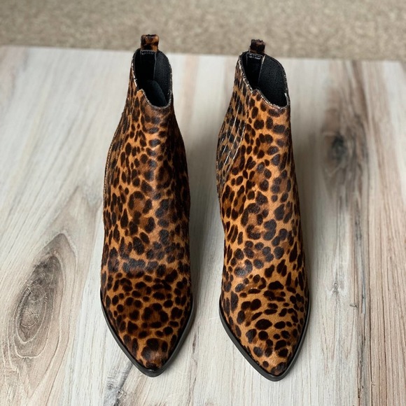 Marc Fisher Alva Calf Hair Brown Heeled Bootie 7.5 - Picture 2 of 11